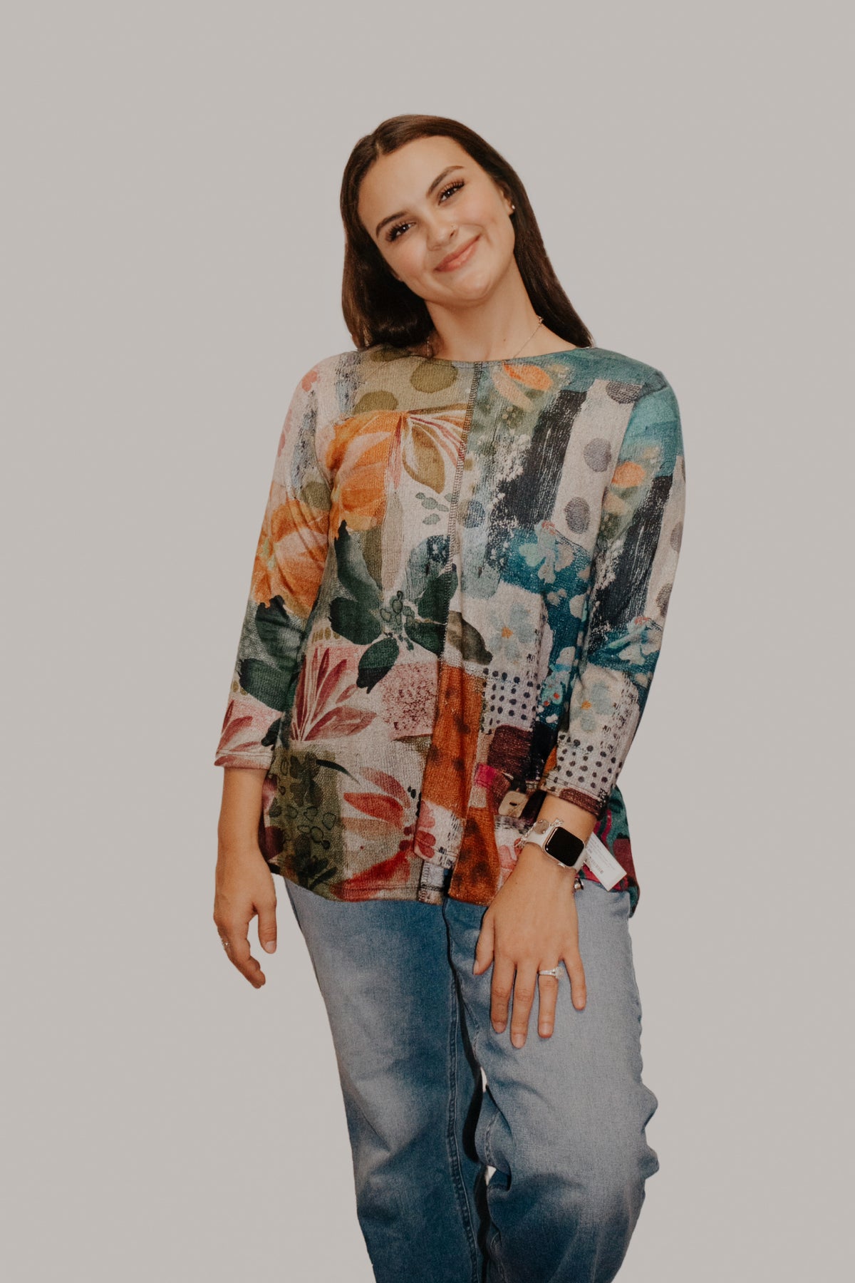 Multicolor Front Seam Single Pocket Tunic