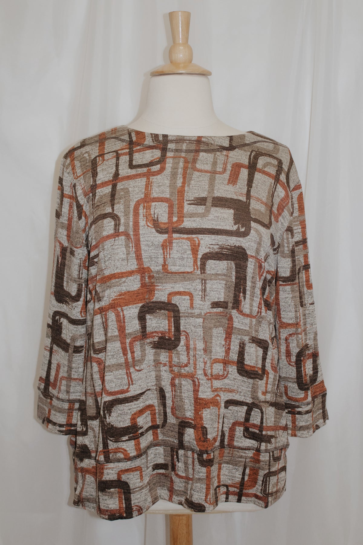Gray Brown Clay Geometric Top