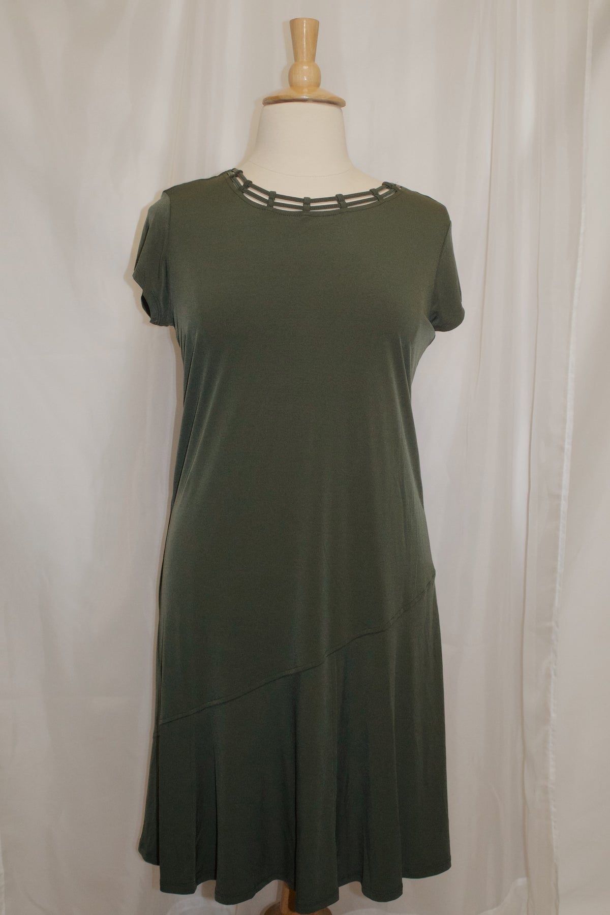 Olive and Clay Abstract Dress and Jacket Set