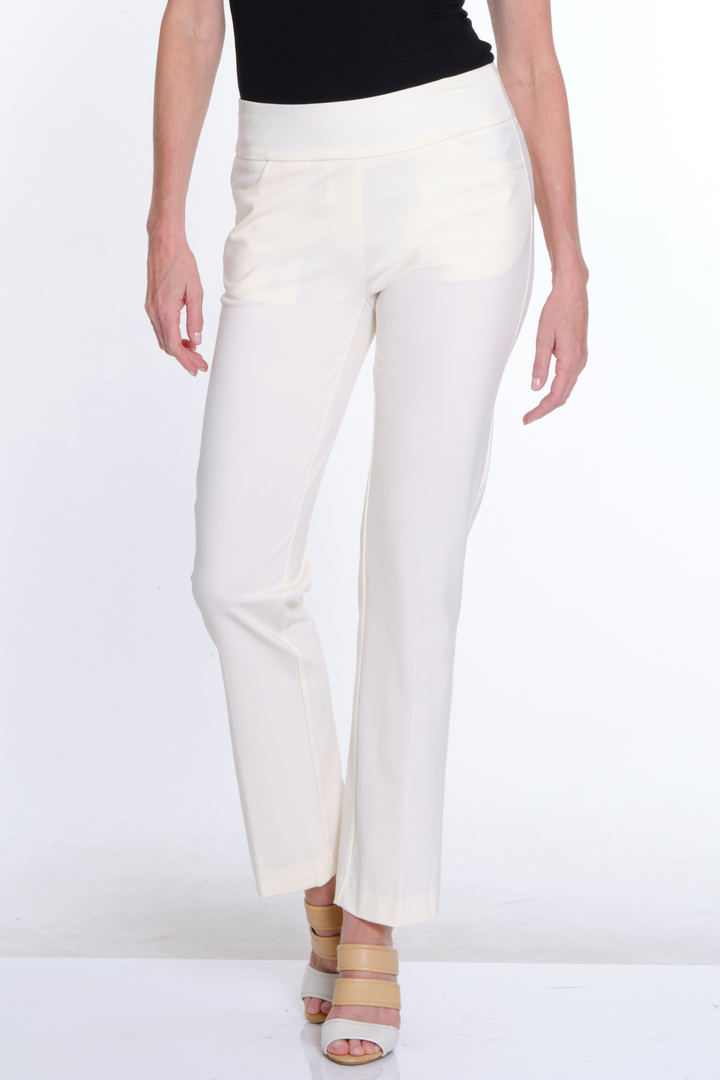 Wide Band Pull On Ankle Pant Winter White