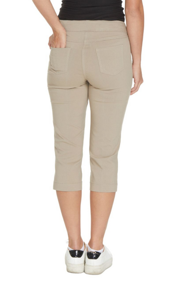 Stone Pull-on Capris with Back Pockets