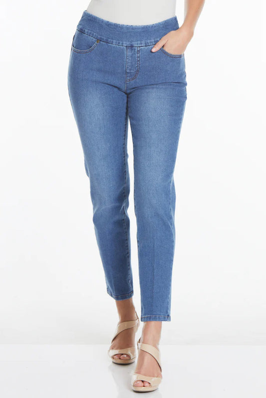 Indigo Pull-On Ankle Pant w/Real Pockets