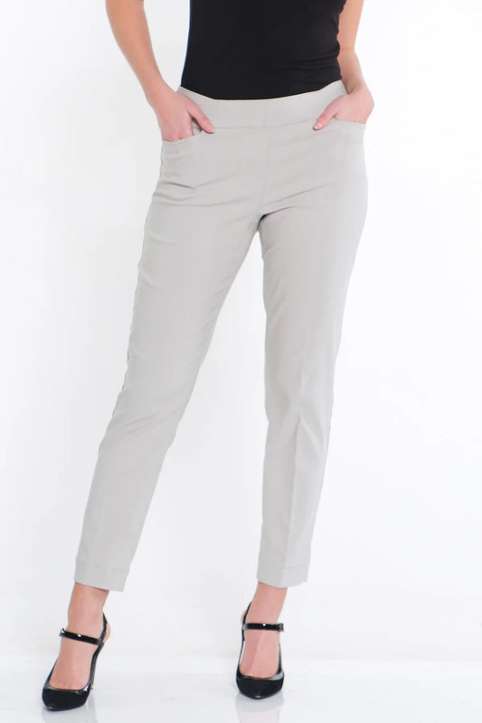 Light Grey Pull-On Ankle Pant