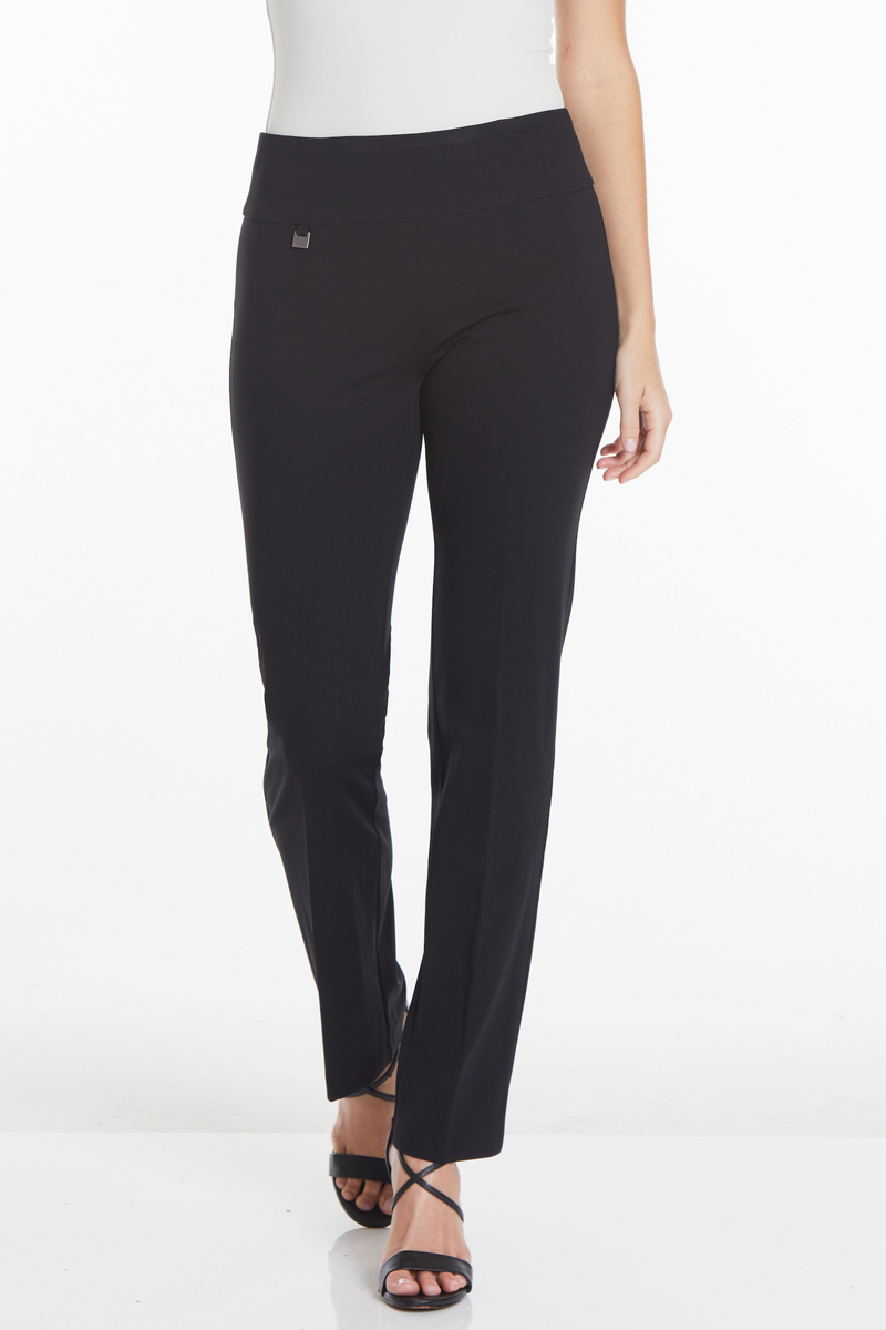 Wide Band Pull On Ankle Pant Black