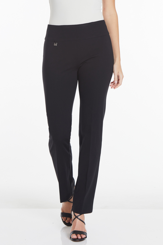Wide Band Pull On Ankle Pant Black