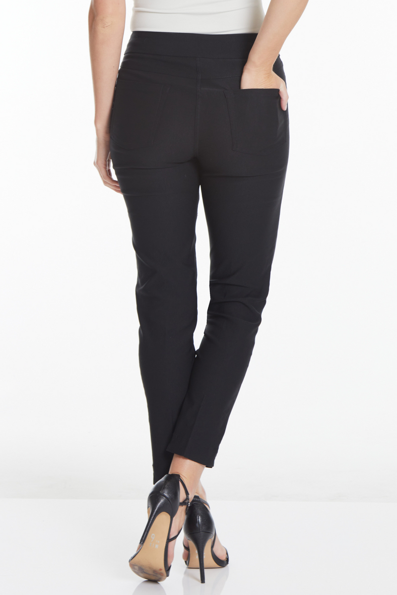 Black Pull On Ankle Pant With Real Pockets