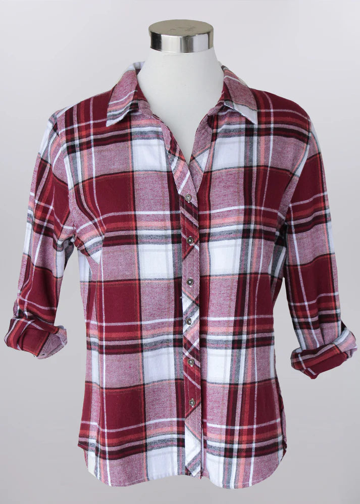 Burgundy Plaid Shacket