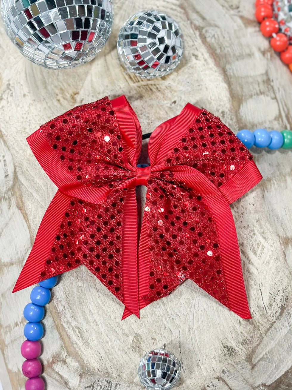 Sequin Cheer Hair Bows