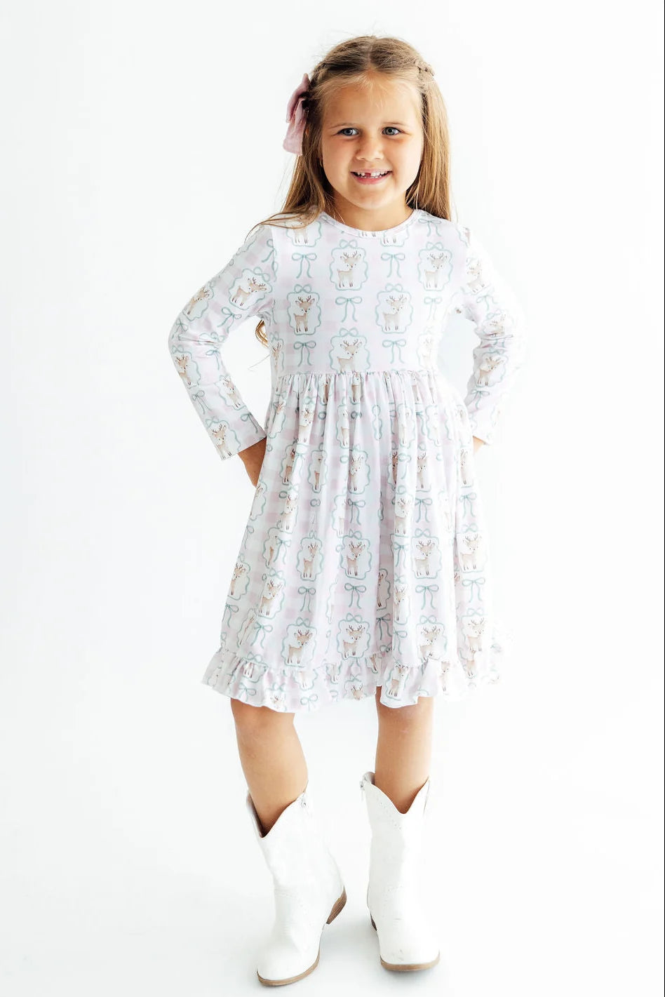 Woodland Whimsy L/S Ruffle Hem Twirl Dress