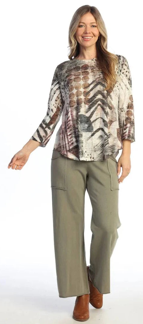 Brown Gray Mauve Abstract Tunic