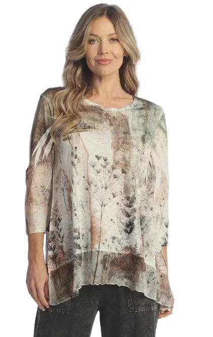 Rust and Olive Chiffon Hem Tunic